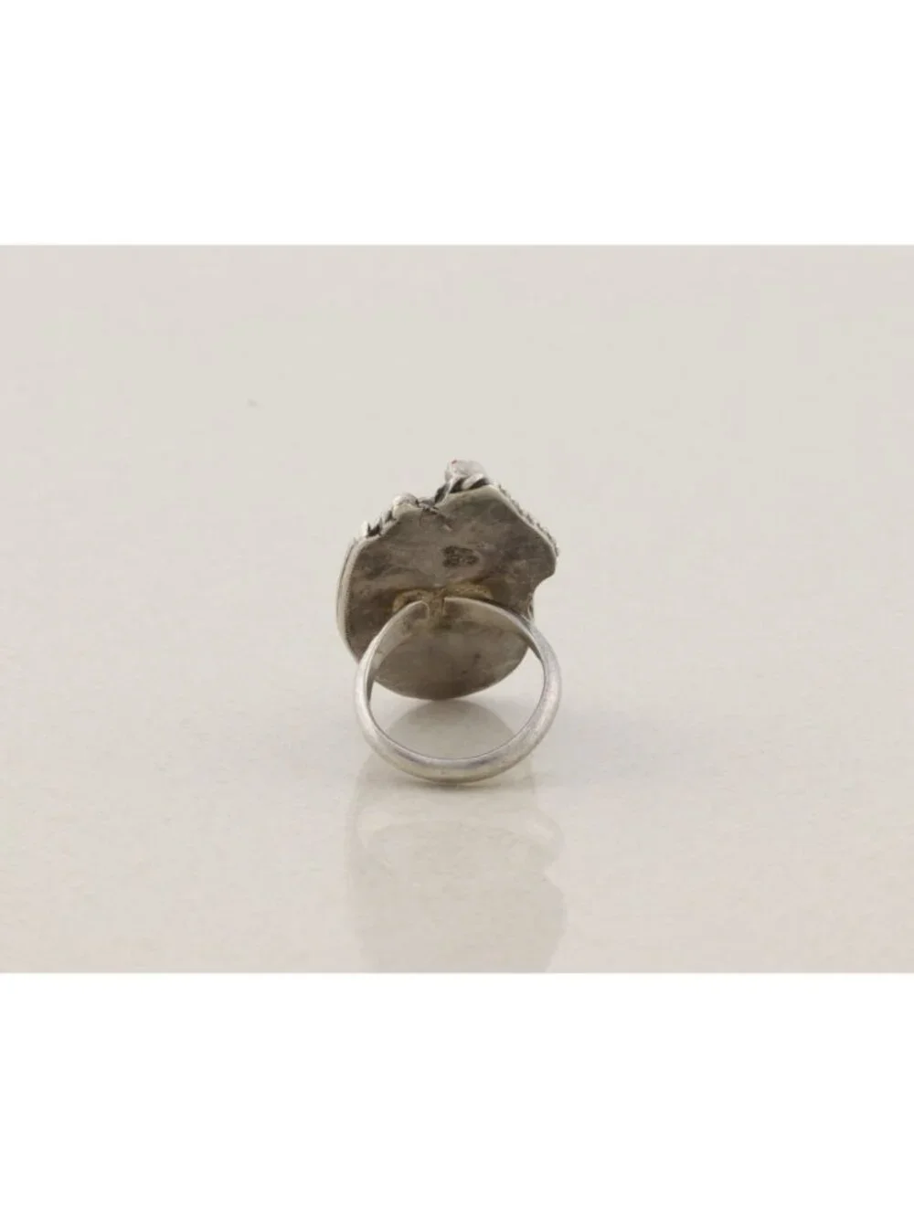 Sterling Silver Natural Turquoise & Coral Ring Size 7